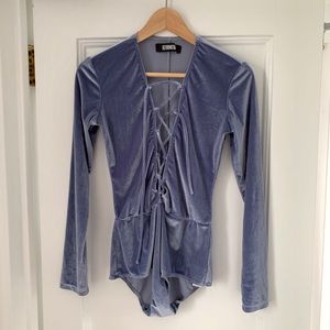 Reformation Avalon lace-up body suit sz S